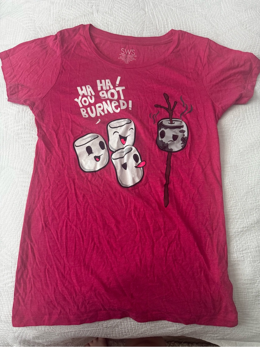 SWS Pink Graphic 'You Got Burned' T-Shirt